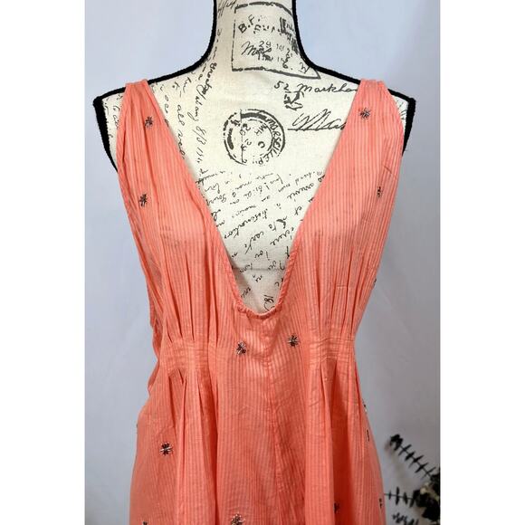 Free People Crushin On You Cotton Beaded Striped Dress - Picture 6 of 16